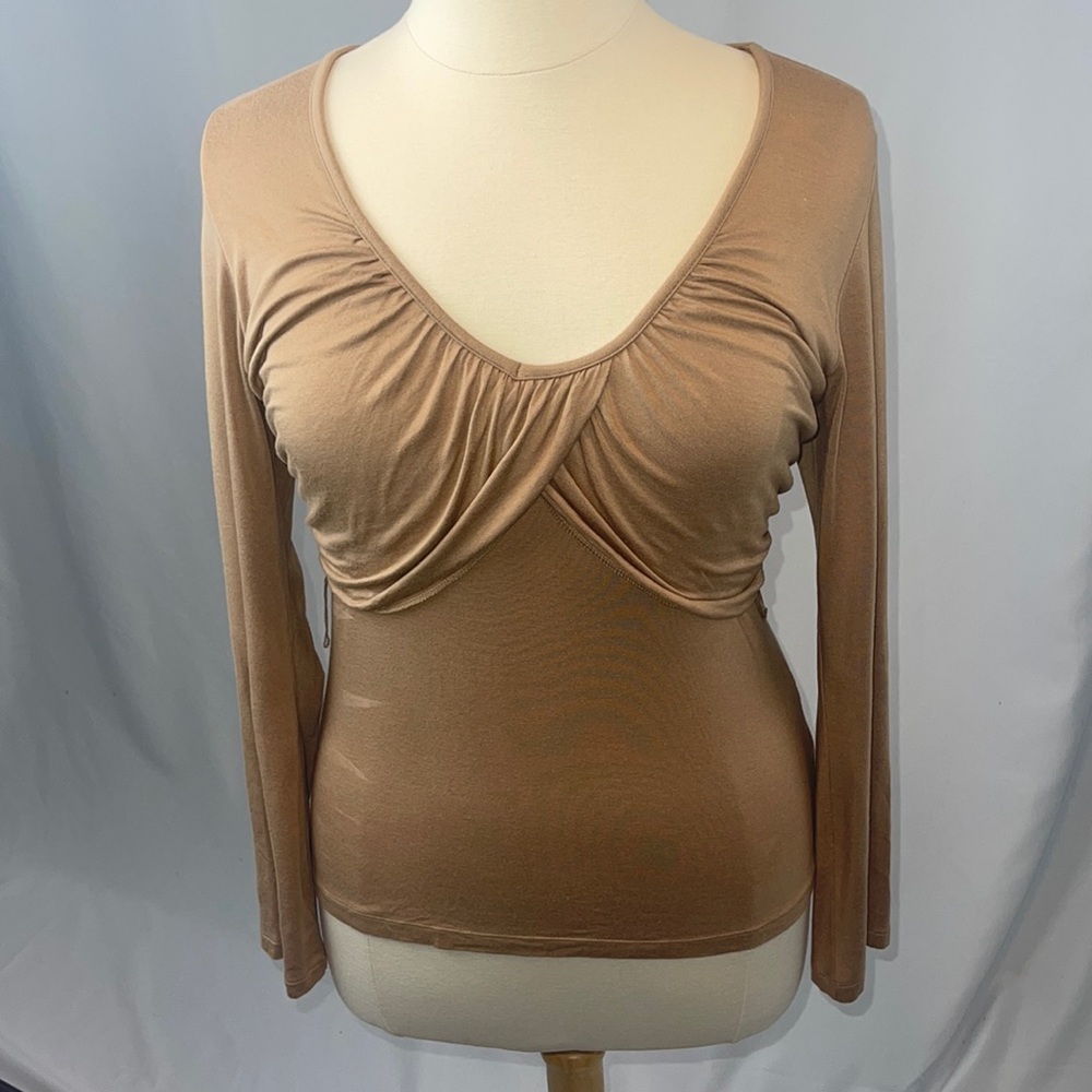 Daisy Fuentes v-neck, long sleeve top - large